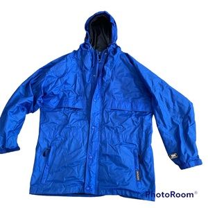 Helly Hansen Mens Jacket Parka Blue Size M Packable Hooded Coat Full Zip Outdoor
